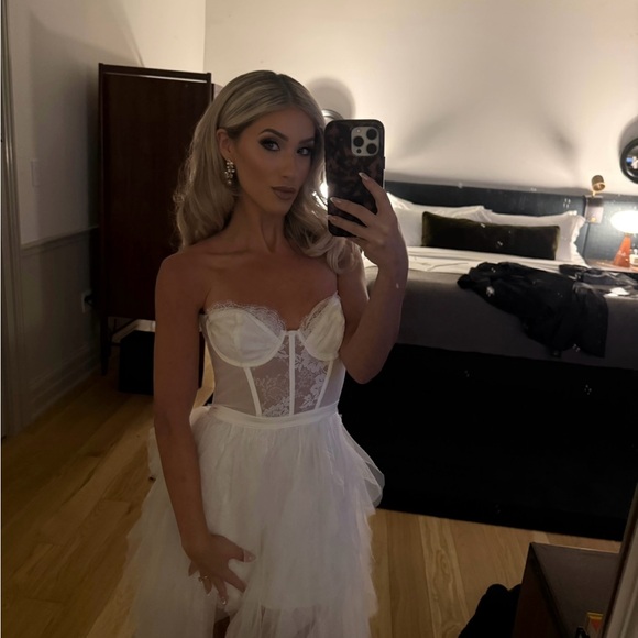 For Love And Lemons Strapless White Dress - Picture 3 of 6